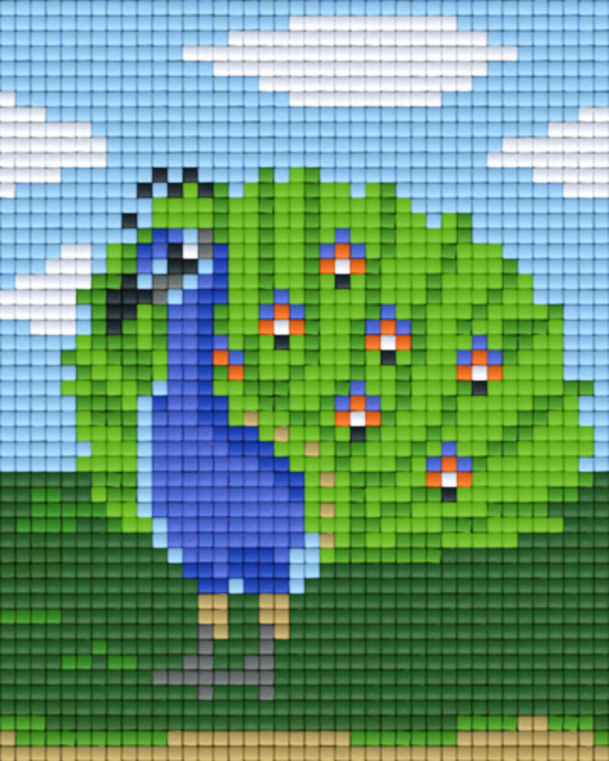 Peacock One [1] Baseplate PixelHobby Mini-mosaic Art Kits image 0